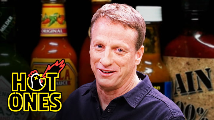 Tony Hawk Embraces the Pain While Eating Spicy Wings | Hot Ones